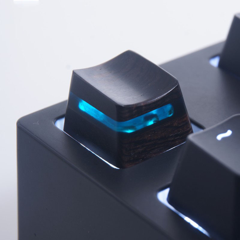 Keyboard Gaming Black - Mechanical Keyboard Black Wooden Keycaps Ebony