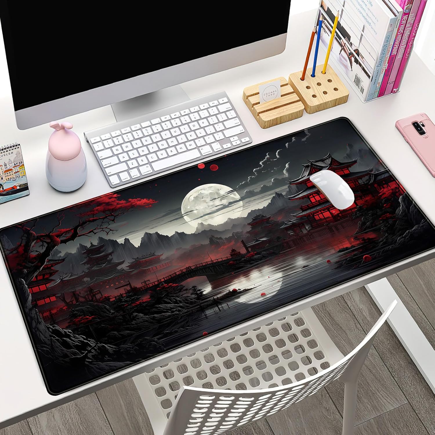 Japanese Desk Mat Riverside Fu - Gaming Keyboard And Mouse Pad 评论和价格