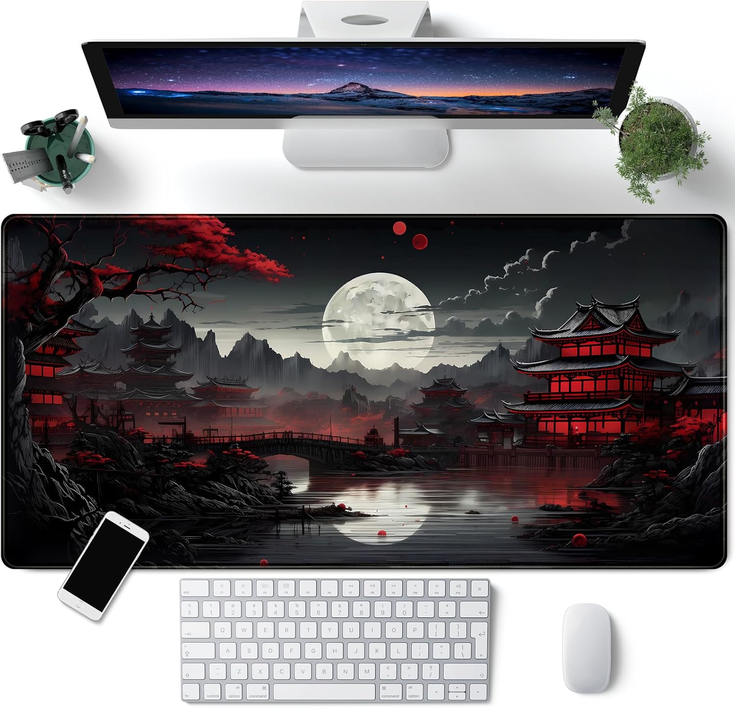 Japanese Desk Mat Riverside Fu - Gaming Keyboard And Mouse Pad 评论和价格