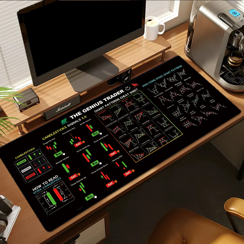 EXCO Stock Market Trader Leath - Gaming Keyboard And Mouse Pad 评论和价格