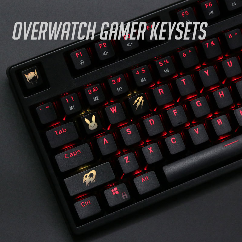 4 pcs/set keysets backlight OW - Keyboard Gaming Black 评论和价格
