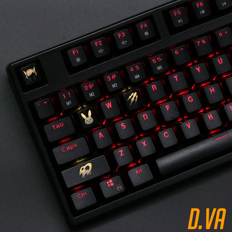 4 pcs/set keysets backlight OW - Keyboard Gaming Black 评论和价格