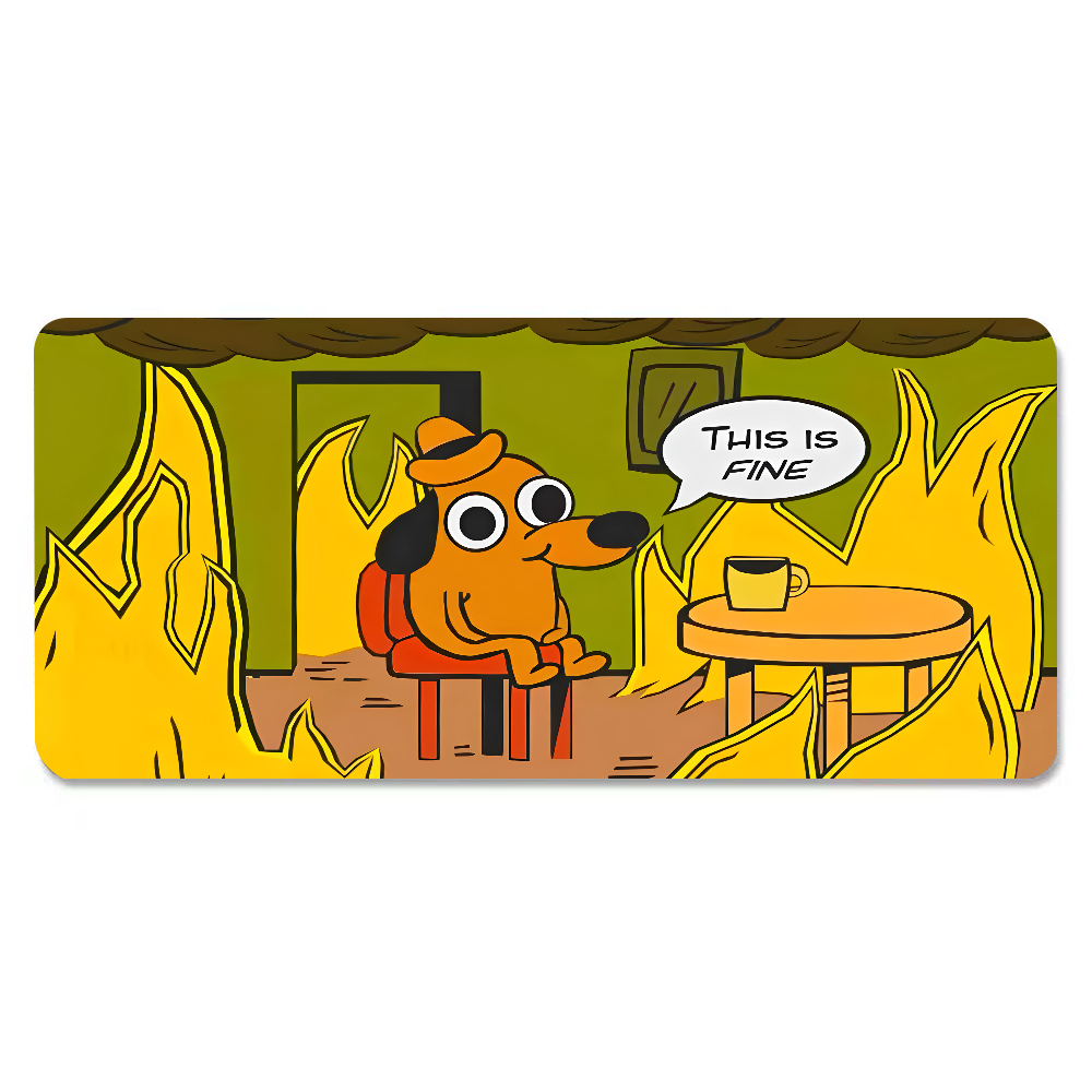 This Is Fine Dog Dachshund Mou - Gaming Keyboard And Mouse Pad 评论和价格