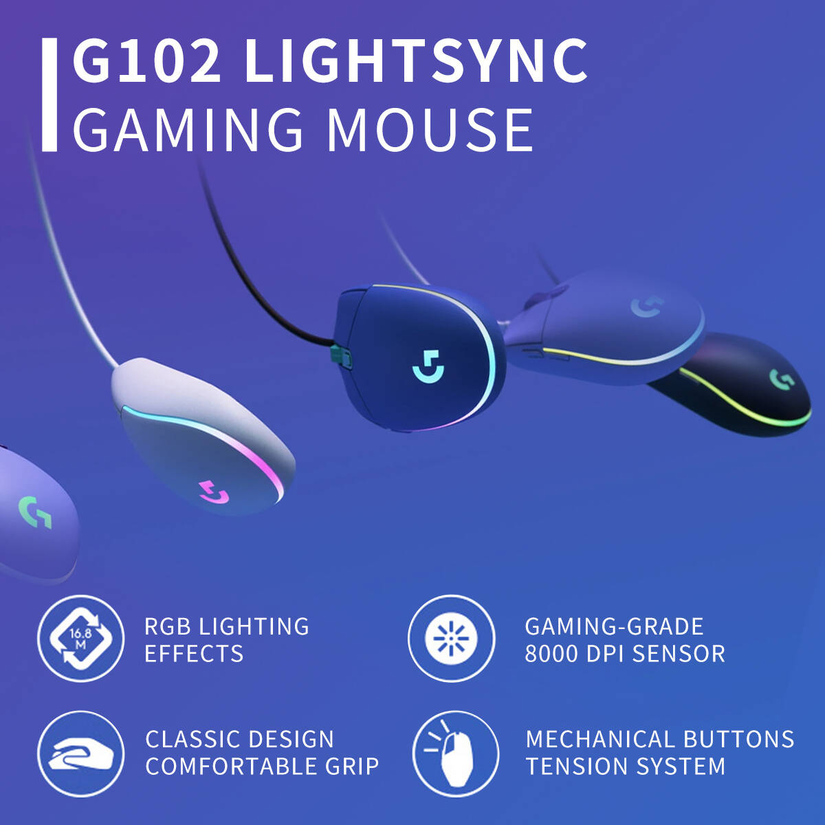 G102 Logitech G203 RGB Gaming  - Logitech Mouse G203 评论和价格