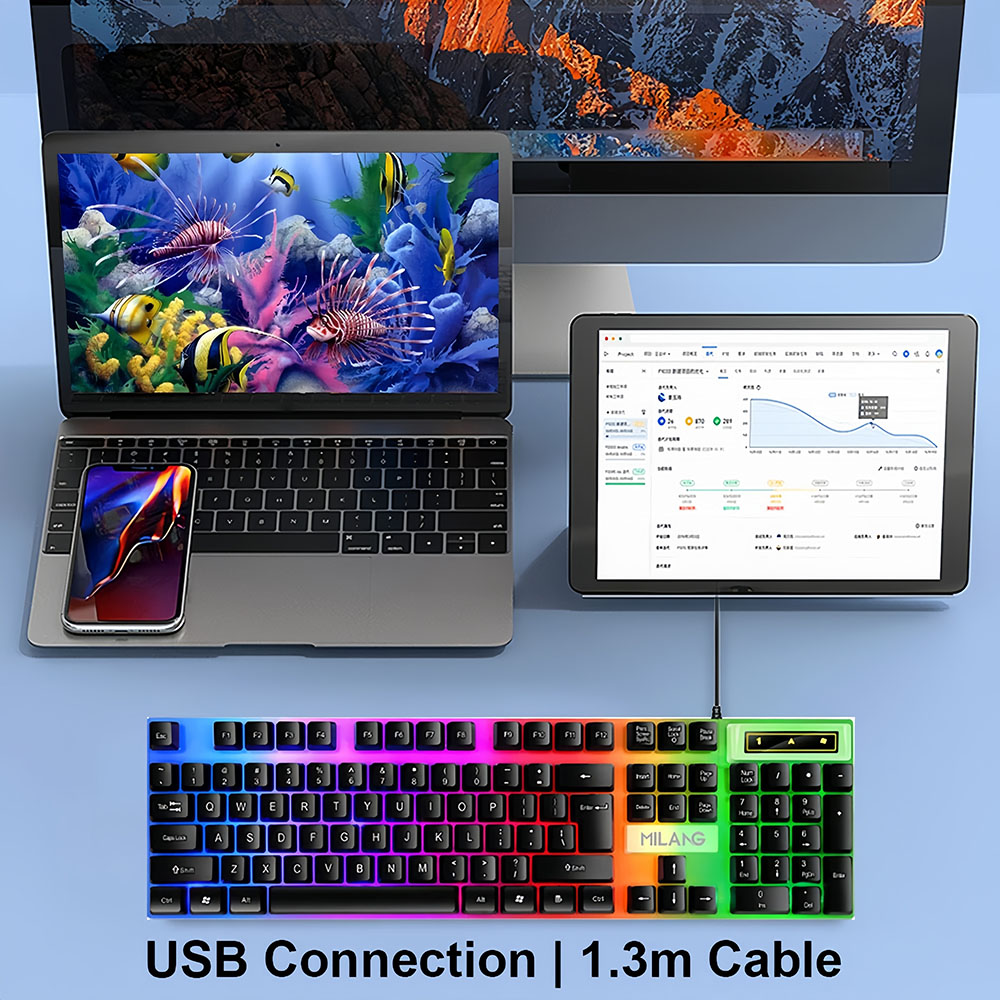 KEBIDUMEI USB Wired Keyboard R - Gaming Keyboard And Mouse Set 评论和价格