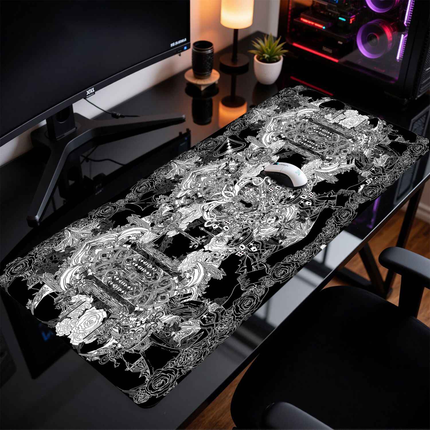 Divine Realm Gothic Building M - Gaming Keyboard And Mouse Pad 评论和价格