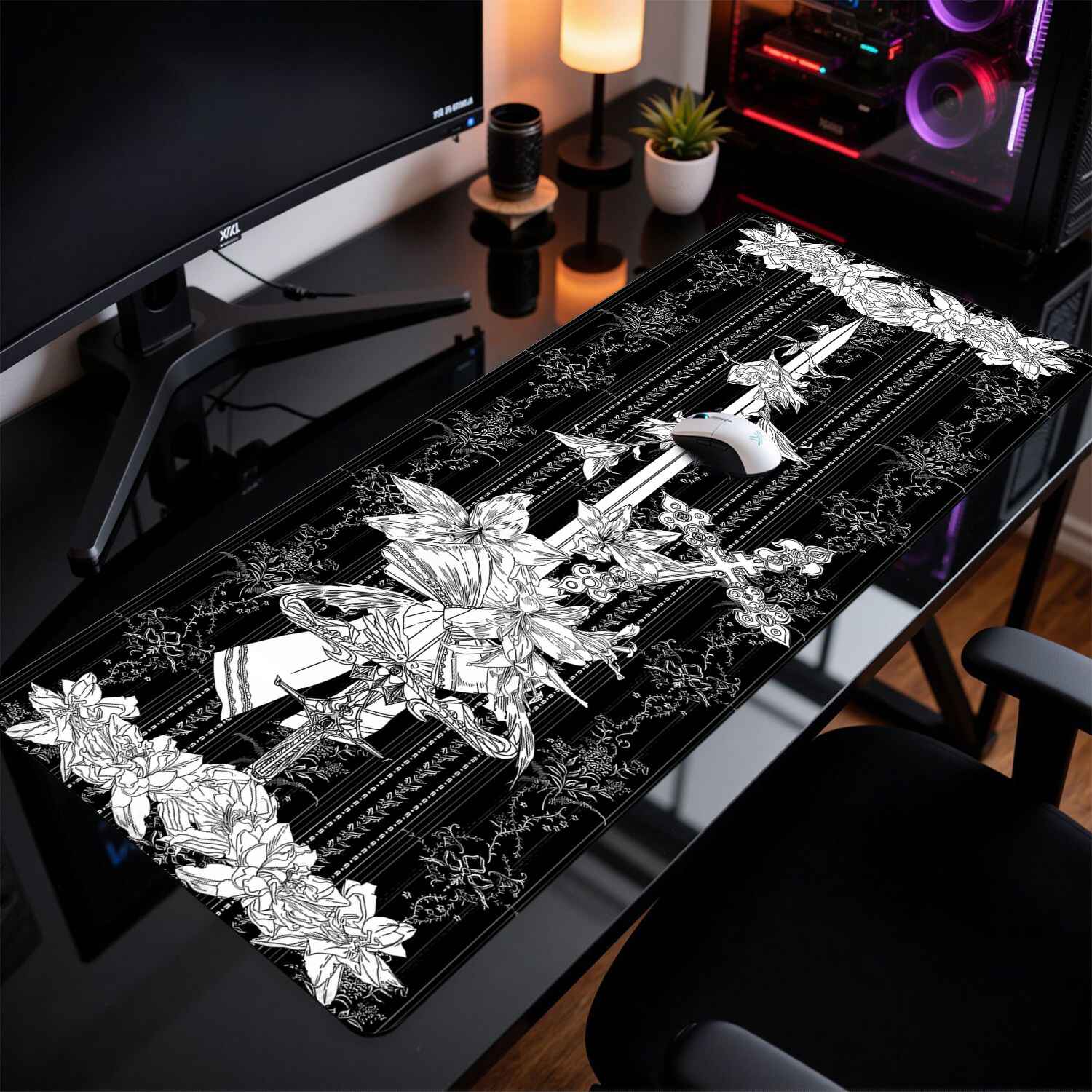 Divine Realm Gothic Building M - Gaming Keyboard And Mouse Pad 评论和价格