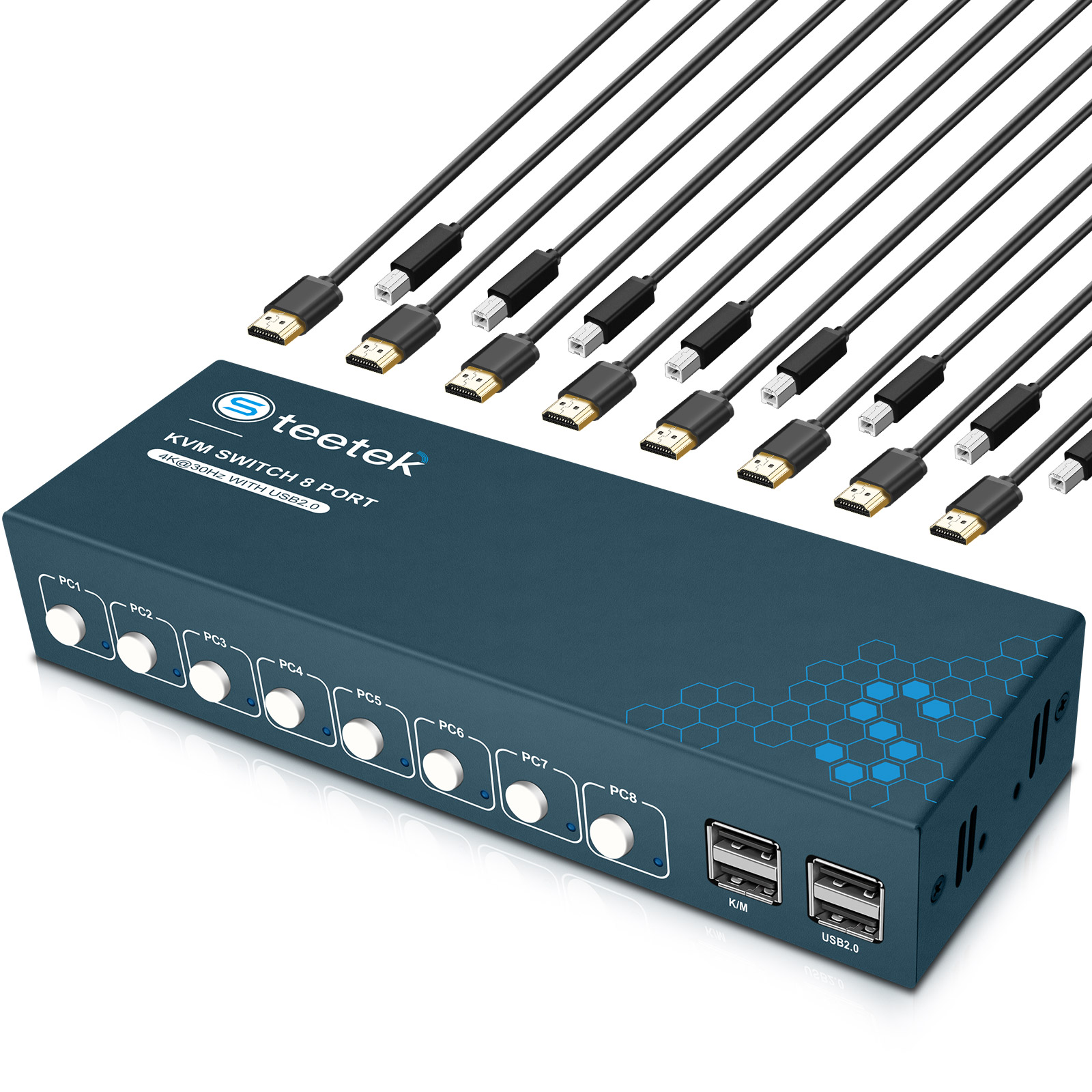 KVM Switch 8 Port HDMI KVM Swi - Gaming Keyboard And Mouse For Xbox 评论和价格